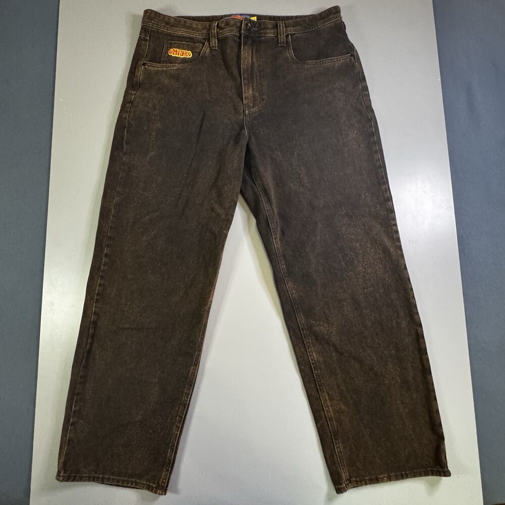 Empyre Relax Fit Brown Washed Denim Jeans Men’s Size 36 - Retro Y2K Streetwear